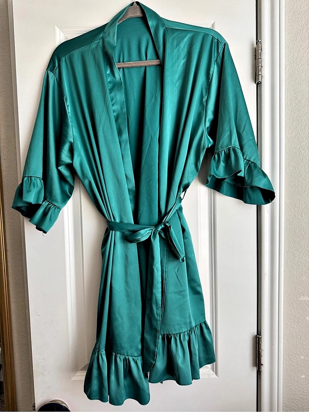Emerald Green Satin Robe